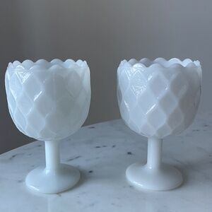 Vintage Milk Glass Goblets